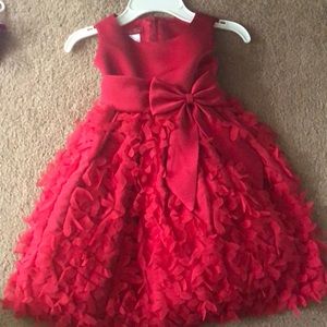 Girls Red with Frill Party Dress